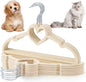 24 Pcs Beige Dog Clothes Hangers 13'' Non-Slip & 360° Swivel Pink Velvet Pet Hangers for Dogs and Cats Rustproof Metal Hooks, Space-Saving for Home Storage & Grooming Salons