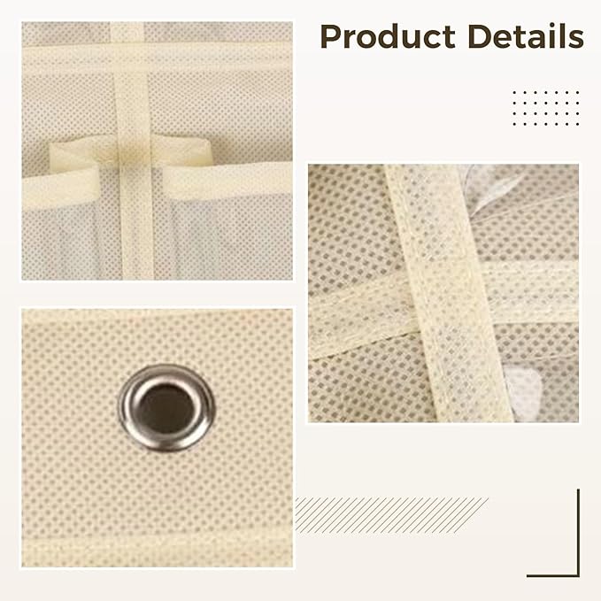 2-Piece Beige Door Storage: 36 Pockets, 37.4 X 26.4 In/95X67Cm, Water Bottle & Phone Organizer