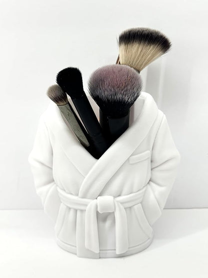 2pcs Bathrobe can holder for Beer & Soda, 4.75" 3D Printed Bath Robe Can Holder, Unique Beer Holder, Spa Day Novelty Gift, Housewarming Present NO CAN or BRUSHES INCLUDED (WHIT E & PINK)