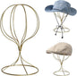 CHADWICK Gold Iron Ball Hat Rack, Short Display Stand for Fedora, Baseball Cap, Wig Storage, 6.7" x 10.6", Single Unit