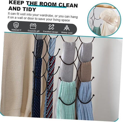 STOBAZA Multi Tie Organizer Hanger Versatile Scarf and Tie Storage Rack for Closet Sturdy Design for Space-Saving Organization of Scarf and Shawls