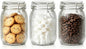 ComSaf 34oz Ribbed Glass Jars with Airtight Latch Lids - Set of 3 Farmhouse Vintage Canisters for Coffee, Sourdough Starter, Dry Goods & Fermenting, Pantry Organization & Kitchen Decor