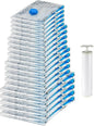 Amazon Basics Vacuum Storage Bags with Hand Pump for Travel, Space Saving Compression Bags for Clothes, Clothing, Blankets and Duvets, Clear, 20 Pack (5 Small, 5 Medium, 5 Large & 5 Jumbo)