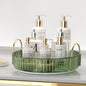 Rotating Makeup Organizer for Vanity, Spinning Cosmetics Storage for Bathroom Countertop, Skincare Holder Rack for Facial Cream, Perfume, Lotion, Lipstick(1 Tier, Dark Green)