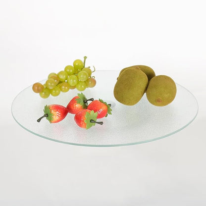 12.5 Inch Tempered Glass Lazy Susan Turntable – Smooth Aluminum Bearing Cake & Dessert Stand, Ideal for Parties, Cheese Boards, Table Serving & Icing Cakes – Elegant, Durable, Easy to Rotate
