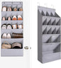 Over the Door Shoe Organizer, Hanging Shoe Organizer with 15 Large Deep Pockets, Narrow Shoe Rack for Door Hanging Boots Storage, Dorm Room Essentials, Grey