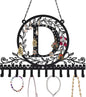 Wall-Mounted Metal Earring Holder Hanging Jewelry Organizer for Earrings and Necklaces Space-Saving Wall Display with Hooks for Jewelry Storage (jewelry stand D)