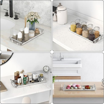 FEILERN Toilet Paper Basket,Toilet Paper Storage for Toilet Tank, Bathroom, Kitchen Counter (Silver)