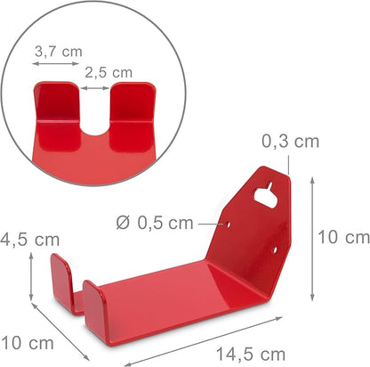 Relaxdays Pedal to Wall Bracket for Bike Bicycle Metal Wall Bracket Wall Mounted Holder for Hanging Up Bicycle Wall Storage, Red