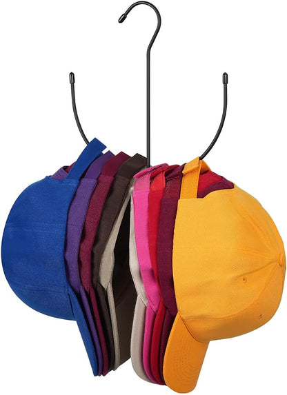 ZEDODIER Hat Hangers for Closet, Metal Hat Organizer Hat Racks for 10 Baseball Caps, Hat Holder Cap Storage, Black