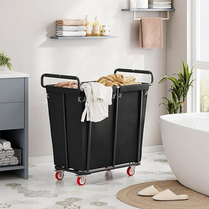 Gewudraw Large Laundry Hamper with Wheels, 360L Rolling Big Laundry Basket for Clothes Storage, Heavy Duty Extra Large Rolling Laundry Cart with Handle, Steel Frame, Waterproof Liner,95.1 Gallons.