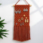 Macrame Jewelry Holder Rustic Boho Earring Organizer Display Crochet Weave Tapestry Wall Hanging Earring Holder Minimalist Vintage Decor Tassel for Women Girls Gift Bedroom Living Room Decor