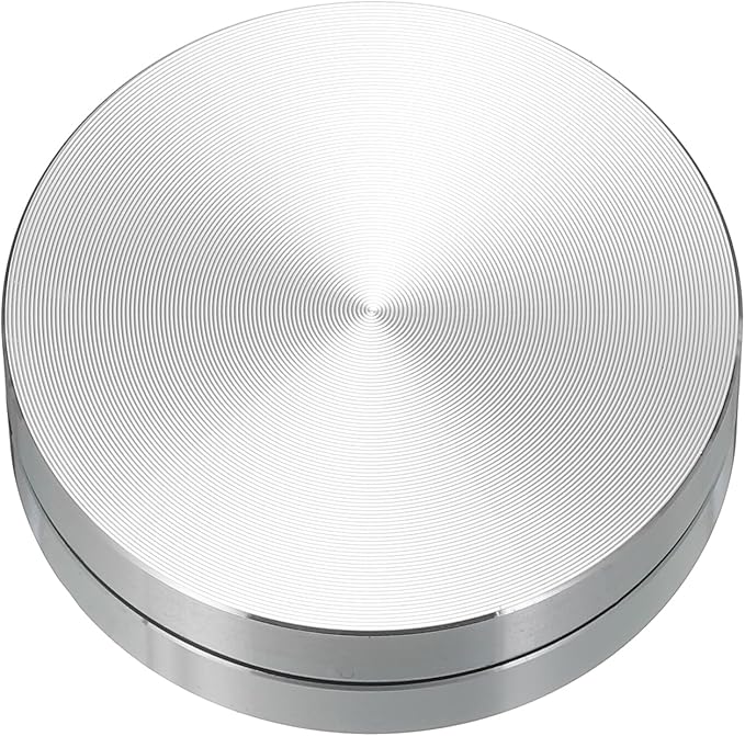 MECCANIXITY 2inch Rotating Swivel Stand with Steel Ball Bearings Annular Lazy Susan Base Turntable for Kitchen Corner Cabinets, Annular 0.55inch Silver