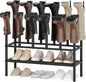 YATINEY Shoe and Boot Rack Organizer, Tall Boots Rack for Closet, Cowboy Shoes Storage, 3 Tier Shoe Racks Organizer Holds 10 Pairs, Black SS09BBY1