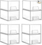 Vtopmart 8 Pack Small Clear Stackable Storage Drawers, Acrylic Bathroom Makeup Organizer, Plastic Storage Bins For Vanity, Undersink, Kitchen Cabinets, Pantry, Home Organization