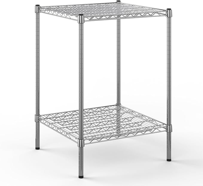 24" Deep x 24" Wide x 34" Height Wire Shelving Kit | 2-Tier | NSF Commercial Storage Rack Unit