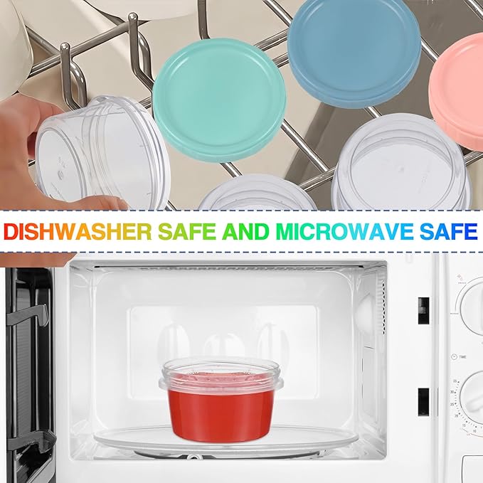 Yomarket 6pcs 8 oz Plastic Containers with Screw Lids, Reusable Clear Food Storage Containers with Pen and Brush for Snack Salad Fruit, Leakproof Small Freezer Containers, Microwave & Dishwasher Safe