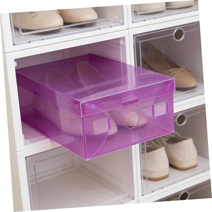 MAGICLULU 7pcs Shoe Storage Organizer Box Household Shoes Storage Box Cardboard Lids Case Sturdy and Stackable Bins for Organizing
