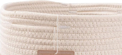 voten Cube Storage Baksets Bins 11x11’’ Fit 12x12’’ Organizer Bookcases Shelving,Stylish&Durable Woven Cotton Basket Containers for Organizing 3-Pack Off White/Mixed Pink