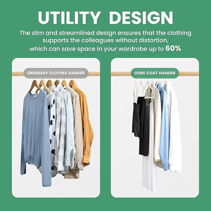 InfiniPower 50 Pack Velvet Hangers, Heavy Duty Non-Slip Clothes Hangers with Shoulder Notches, Coat Suit Hangers with 360° Swivel Hooks, White