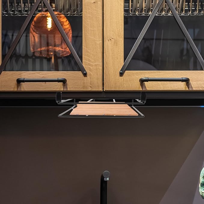 Hemoton Stainless Steel Kitchen Storage Rack, Black, 20 in