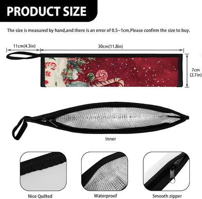 COEQINE Chrismtas Utensil Case for Women Fashion Kitchen Leafproof Replacement Portable Travel Silverweare Bag Portable Leaf-proof Soft Foldable With Keychain,Snowman