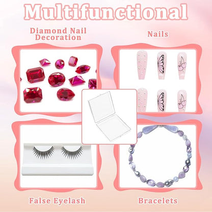 30 Pcs Press On Nail Packaging Box with 60 Pcs Adhesive Double Sided Tape Artificial Nail Display Storage Box Acrylic Nail Display Box Nail Box Organizer Case for Nail Salon