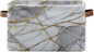 Gold Grey Marble Storage Basket Decorative Fabric Basket Bins Foldable Shelf Closet Basket Storage Box Cube With Handle Organizer Basket For Kids Toys Clothes Bedroom Nursery