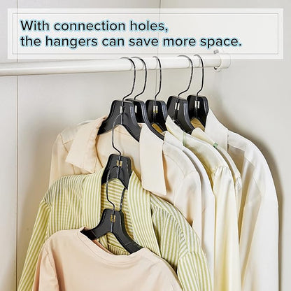 Plastic Hangers with 360 Swivel Metal Hook, Heavy Duty Clothes Hangers, Durable Closet Hangers for Shirt, Coat and Dress (30 Pack, Black)