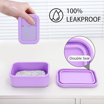 AIDIMMING Silicone Bar Soap Travel Case,Completely Leak Proof Bar Soap Holder,Compact Soap Bar Container,Portable Soap Box for Traveling,Camping,Gym,Outdoor (Light Purple)