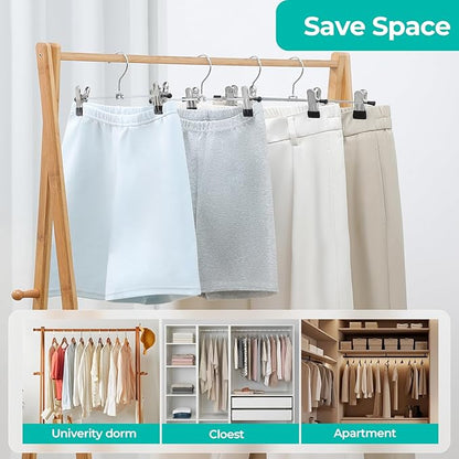GoodtoU Pants Hangers with Clips - Skirt Hangers 24 Pack Clip Hanger for Pants Jeans Shorts Adjustable Metal Hanger for Heavy Duty
