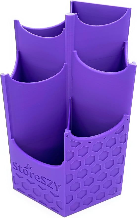 Magnetic Zip Tie Holder – Tool Organizer with Rubberized Magnets | Multiple Sizes & Colors for Garage, Shop, or Toolbox Storage (Purple, Tall-Multipocket)