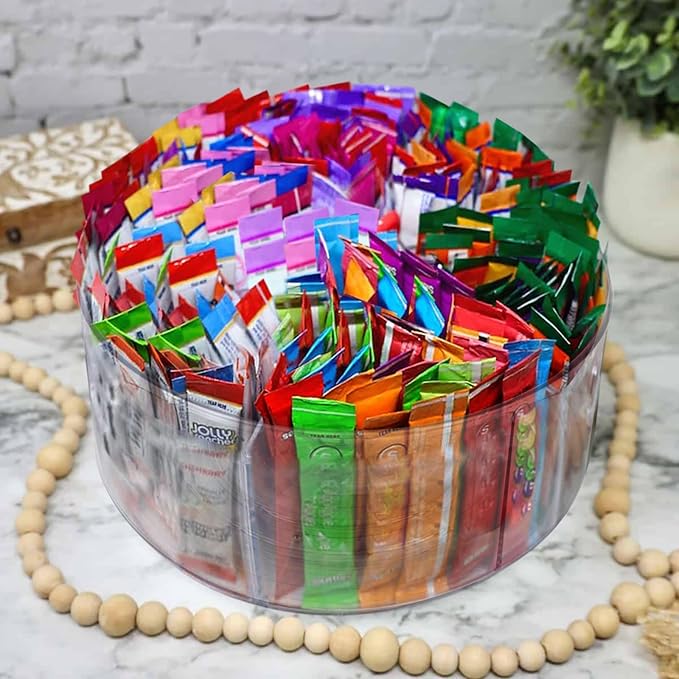 Drink Packet Organizer for Powdered Drink Mix,Powder Packet,Water Packet,Water Flavor Packet,hydration packets, Lazy Susan 360° Turntable Organizer for Drink Mix Necessities