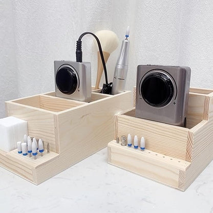 Nail Drill Bits Holder Wooden 10 Holes Manicure Bit Display Stand Nail Art Polishing Grinding Drill Bit Organizer for Makeup Organizer Drill Bit Log Small Pencil Holder Office