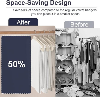 Velvet Pants Hangers - 8 Pack White Non Slip Open Ended Hanger with 360 Swivel Hook - Closet Space Saving Hanger for Heavy Pants, Jeans, Trousers, Scarf
