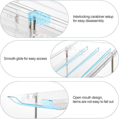 Can Organizer For Pantry Canned Food Goods Organizer For Cabinet Clear Automatic Rolling Can Storage Organizer Pantry Holders Rack, Holds Up to 60 Cans