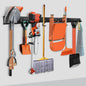 SMARTOLOGY Modular Heavy-Duty Steel Garage Tool Storage Rack - 150 lbs Weight Capacity Weather-resistant Powder-Coated Wall Mount Organizer for Shovels, Rakes, Ladders & Landscaping Equipment