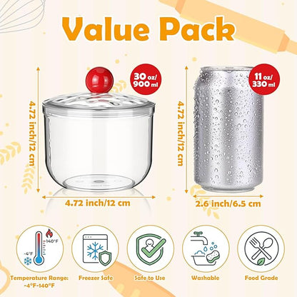 Rtteri 6 Pack 30 oz Plastic Apothecary Jar with Lid, Acrylic Shatterproof Laundry Pods Container Vanity Organizer Canisters for Office Desk Storage Container Jars for Bathroom, Laundry Room, Kitchen