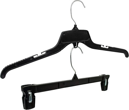 HangOn Shirt & Pants Hangers Combo Set Recycled Plastic, Black, 19 Inch & 14 Inch, 15 Each 30 Total