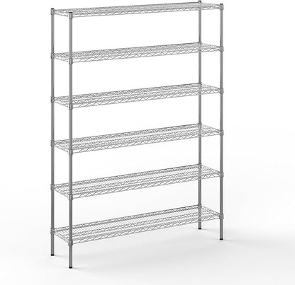 14" Deep x 54" Wide x 74" Height Wire Shelving Kit | 6-Tier | NSF Commercial Storage Rack Unit