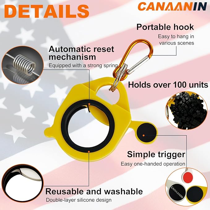 Zip Tie Holder Organizer Cable Tie Organizer Holder for Tool Belt Strong Efficient Solution for Electrician Zip Ties Holder Reusable Portable Safety(Yellow, 2 Pack)