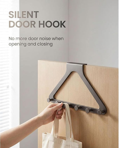 Over-the-Door Hanger Rack - Over-the-Door Hanger Organizer for Coat Hat Scarf Towels,No-Drill Heavy Duty Storage Organizer for Bedroom, Bathroom, and Entryway