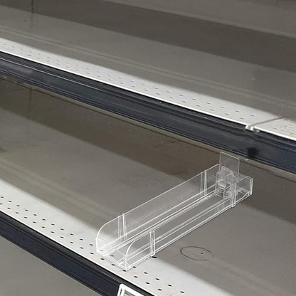 Retail Display Pushers Beverage Shelf Glides Automatic Double-sided Drink Organizer 4cm Height 28.3cm Length Fridge Can Organizer for Convenience Store and Pantry