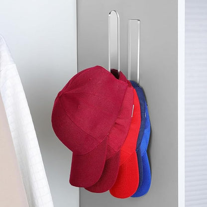Yosoo Baseball Hat Rack, Sturdy Acrylic Wall Mounted Hat Hook for Bedrooms, Living Room, Easy Installation (Transparent)