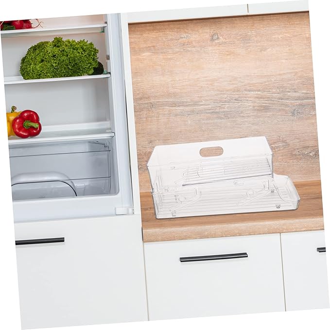 Double Layer Can Dispenser Refrigerator Drink Rack Soda Can Storage Bin