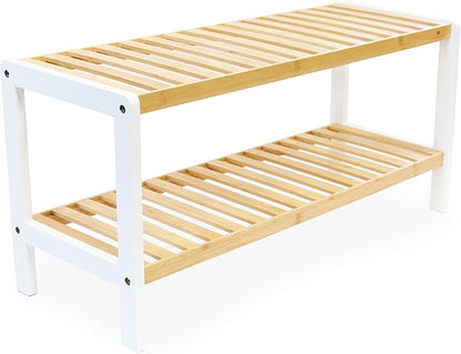 RoyalHouse Bamboo Shoe Rack, 2-Tier Shoe Organizer, Perfect Free Standing Shoe Rack for Living Room, Closet, Entryway, Bedroom