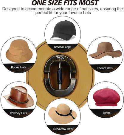 Tang's Professional Wood Hat Stretcher for Fitted & Cowboy Hats, Heavy Duty Hat Shaper Expander, One Size Fits 6 7/8-8