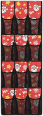 HOHO Santa Claus Door Hanging Shoe Organizer for Xmas Home Decor Mesh Fabric Shoe Organizer Over The Door for Living Room,Multi-Funtion Storage Bag,4 Metal Hook with 12 Pockets