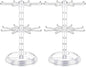 2 Pack Keychain Display Stand Rotating Jewelry 2 Tier Necklace Holder Plastic Spinning Bracelet Hanging Organizer Rotating Rack Earring Bracelet Stands for Vendors Malls Counter Dressing Table