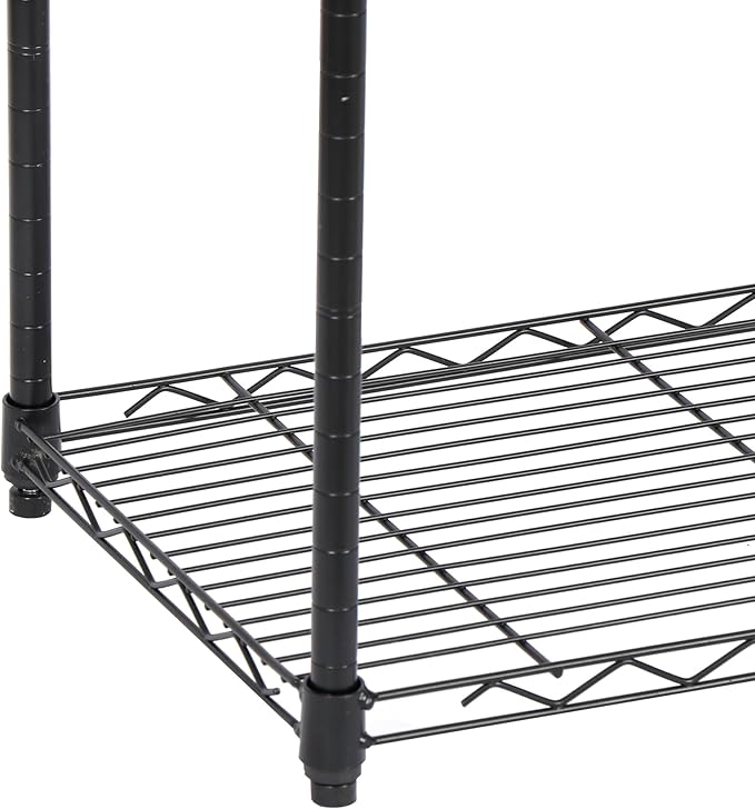 SUPER DEAL Black 5-Shelf Heavy Duty Storage Wire Shelving Unit for Restaurant Garage Pantry Kitchen Garage Rack (30L x 14W x 60H)